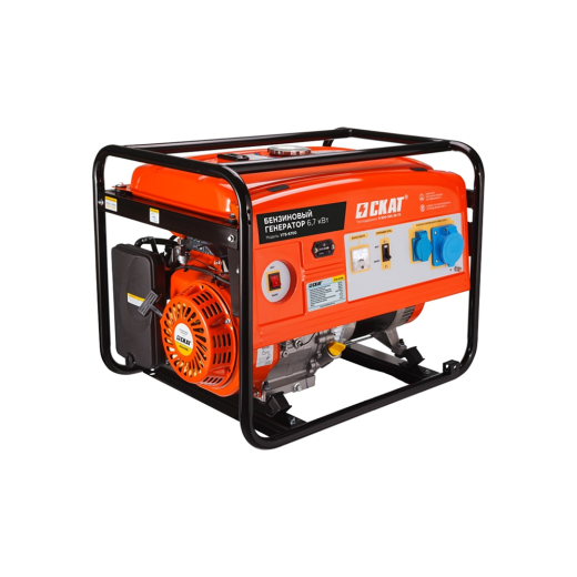 Генератор Скат УГБ-6700 (7,2 кВт / 6,7 кВт, 220В) бензиновый Генератор Скат УГБ-6700 (7,2 кВт / 6,7 кВт, 220В) бензиновый