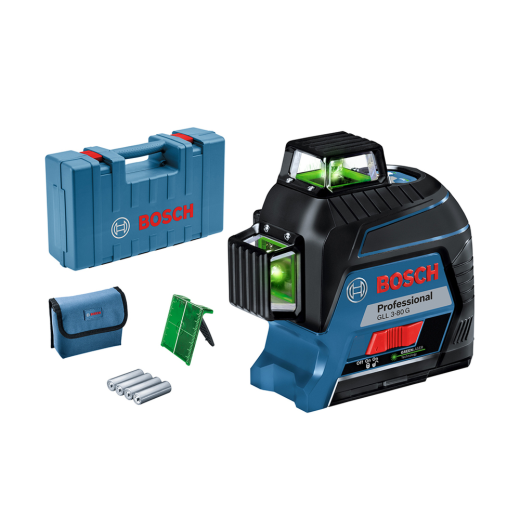 Линейный лазерный нивелир BOSCH GLL 3-80 G AA (осепостроитель, уровень)